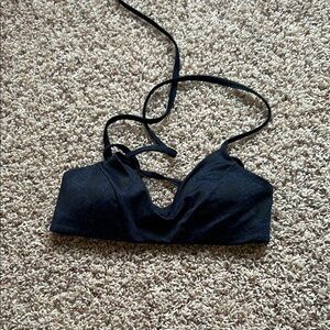 Athleta Black Swim Bra Minimalist Design